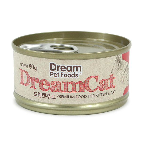 드림캣 고양이 게살 참치 런치캔 2개월 전연령대 80g (24개)